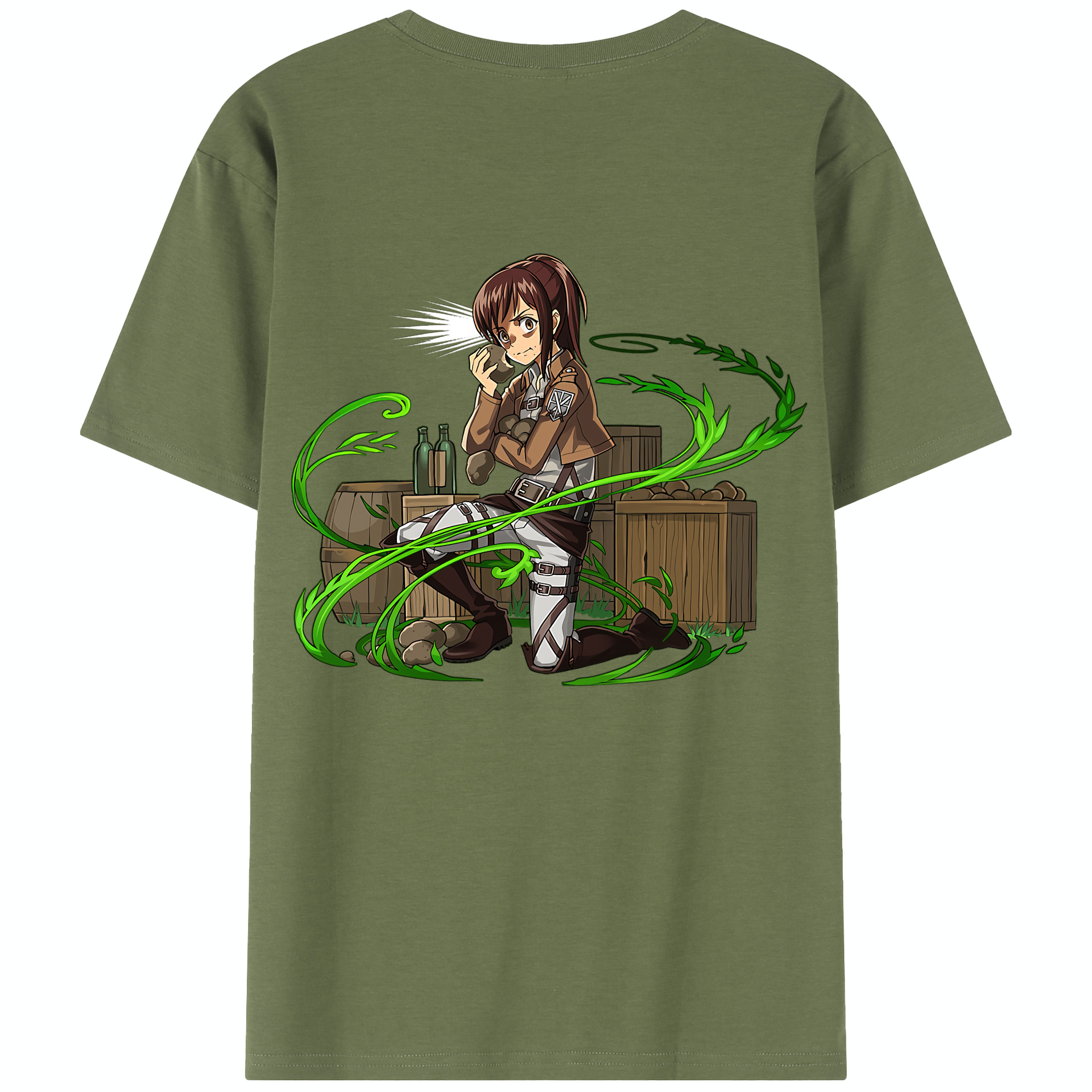 （画像用） 進撃の巨人 サシャ·ブラウス Attack on Titan Sasha Blaus 綿100％半袖Tシャツ（背面プリント）